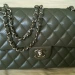 Chanel Grey Classic Flap Medium Bag 2010