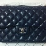 Chanel Navy Blue Classic Flap Jumbo Bag 2012