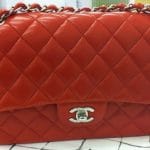 Chanel Orange Red Classic Flap Medium Bag 2011