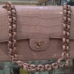 Chanel Pale Pink Alligator Classic Flap Medium Bag 2012