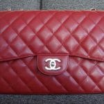 Chanel Red Classic Flap Jumbo Bag 2009