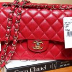 Chanel Red Classic Flap Medium Bag 2012