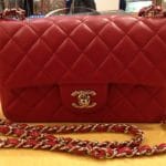 Chanel Red Classic Flap Mini Bag 2013