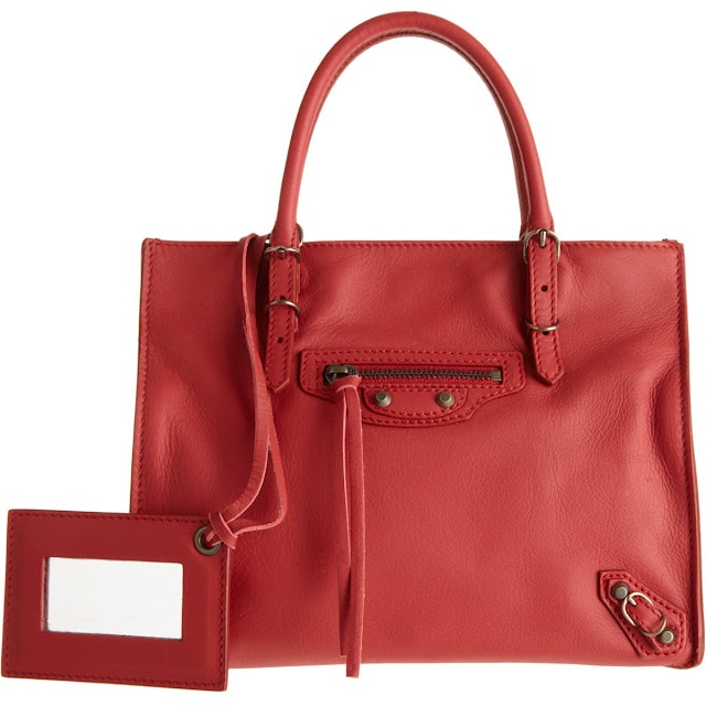 Balenciaga Red Python Leather Papier A4 Tote Bag at FORZIERI