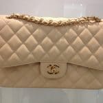 Chanel Beige Classic Flap Jumbo Bag 2013