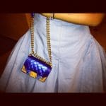 Miroslava Duma with Chanel Blue Boy bag from cruise 2013 collection