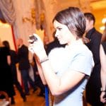 Miroslava Duma with Chanel Blue Boy bag from cruise 2013 collection