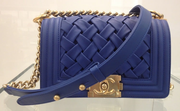 Chanel 2010s Blue Leather Trimmed Rare Handbag · INTO