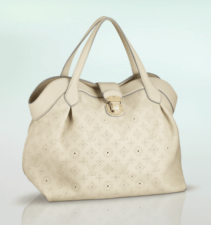 White Louis Vuitton Monogram Mahina Cirrus MM Tote Bag