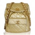 Chanel Vintage Gold Lambskin Backpack