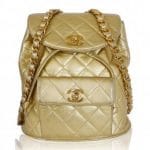 Chanel Vintage Gold Lambskin Backpack