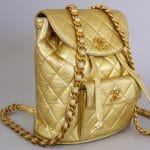 Chanel Vintage Gold Lambskin Backpack
