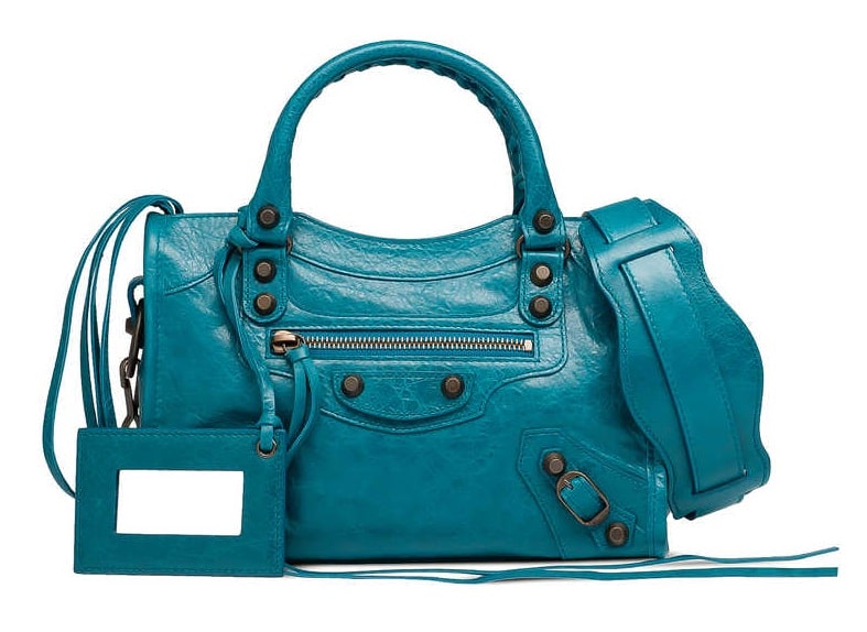 balenciaga city bag turquoise