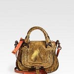 Chloe Copper Metallic Python Mini Marcie Bag