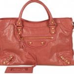 Balenciaga Rose Corail G12 Gold City Bag