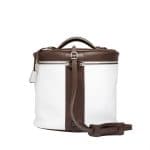 Balenciaga White and Brown Cylinder Bag