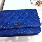 Chanel Blue Patent Classic Quilted WOC Bag