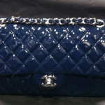Chanel Dark Blue Patent Classic Small Flap Bag