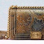 Chanel Gold Python Boy Chanel Exotic Bag