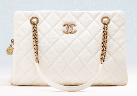 Chanel White CC Crown Tote Small Bag