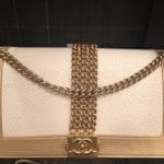 Chanel White and Gold Boy Rock Bag - Cruise 2013