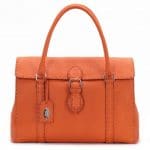 Fendi Orange Selleria Linda Large Satchel Bag