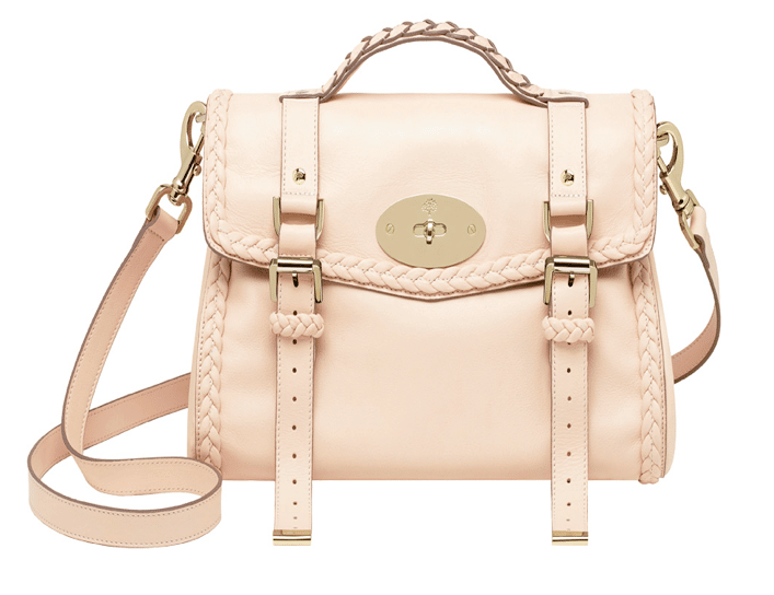 Mulberry Creamy Pink Alexa With Woven Trim Small Bag