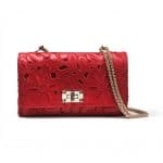 Valentino Red Leather Lace Crossbody Bag