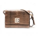 Valentino Beige Python Print Flap Bag