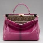 Fendi Cyclamen:Tobacco Zucca-Lined Peekaboo Medium Bag