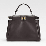 Fendi Dark Brown Peekaboo Mini Bag