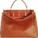 Fendi Honey:Orange Snakeprint-Lined Peekaboo Large Bag 2