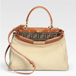 Fendi Natural:Cognac Corda Peekaboo Small Bag