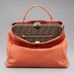 Fendi Terracotta Zucca-Lined Peekaboo Medium Bag