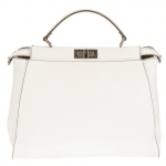 Fendi White Zucca-Lined Peekaboo Medium Bag