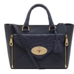 Mulberry Navy Classic Calf:Ostrich Mic Willow Tote Small Bag
