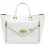 Mulberry White Classic Calf : Ostrich Mix Willow Tote Oversized Bag