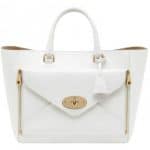 Mulberry White Classic Calf : Ostrich Mix Willow Tote Oversized Bag