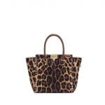Valentino Leopard Print Rockstud Double Handle Tote Bag