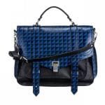 Proenza Schouler Blue:Black PS1 Triangle Print Large Bag