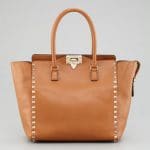 Valentino Beige Rockstud Double Handle Tote Bag