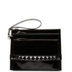 Valentino Black Patent Punkouture Clutch Bag