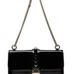 Valentino Black Patent Rockstud Flap Shoulder Bag