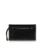 Valentino Black Rockstud Flap Clutch Bag