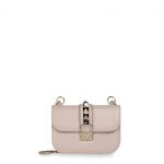 Valentino Dove Grey Platinum Studs Rockstud Flap Small Bag