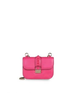 Valentino Fuchsia Rockstud Flap Small Bag