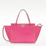 Valentino Fuchsia Rockstud Shopper Tote Medium Bag