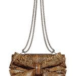 Valentino Golden Brown Python Bow Flap Bag