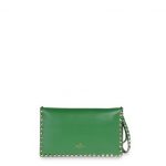 Valentino Green Rockstud Flap Clutch Bag 2