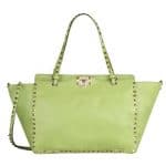 Valentino Light Green Rockstud Tote Medium Bag